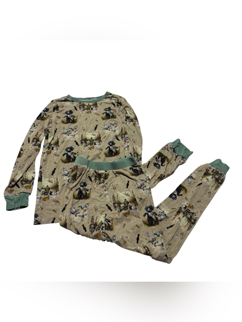 Costal Boutique Hunting Dog Novelty Printed Snug Bamboo Pajama Set
